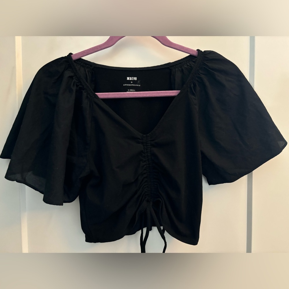 Maeve by Anthropologie Puff Sleeve Cropped Tee